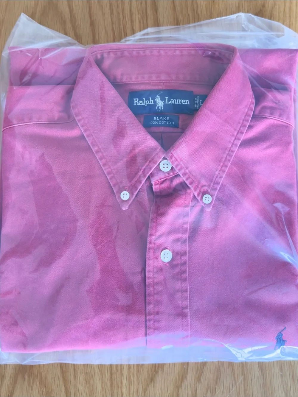 Ralph Lauren Blake 100% Cotton Long Sleeve Button Down - Pink/Rosewood - Men's L